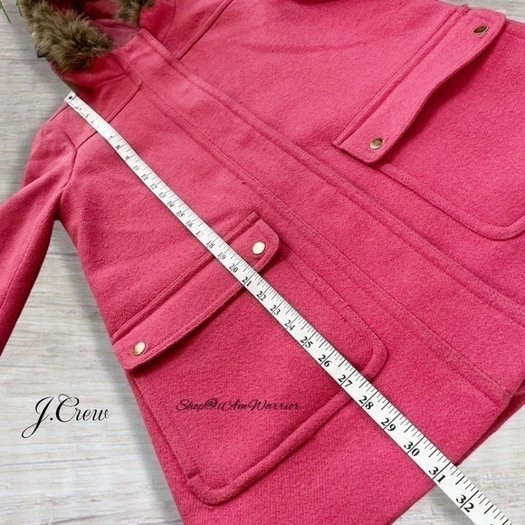 J.Crew pink melon château wool parka with faux fur hood *shop@iamwarrior - Picture 6 of 7